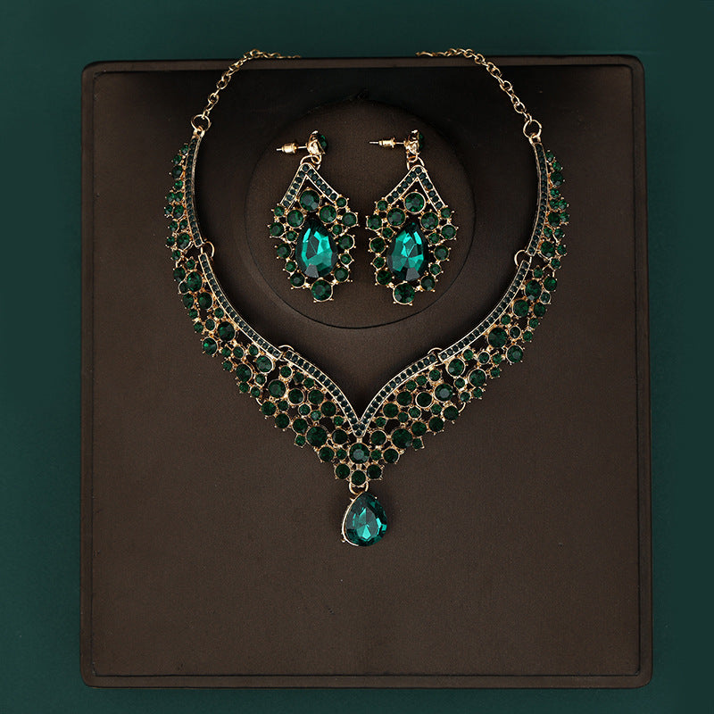 Korean Bride Necklace Earrings Two-piece