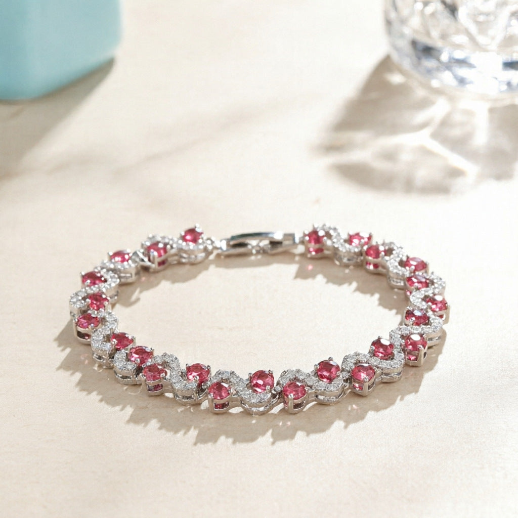 Geometric Gemstone Crystal Bracelet Women's