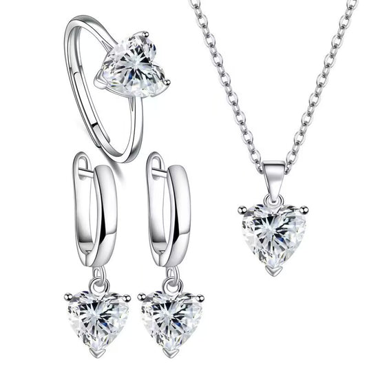 Heart Shaped Zircon Jewelry Set