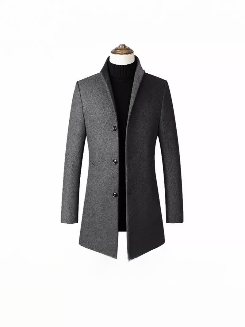 Mens Mid Length Wool Blend Coat