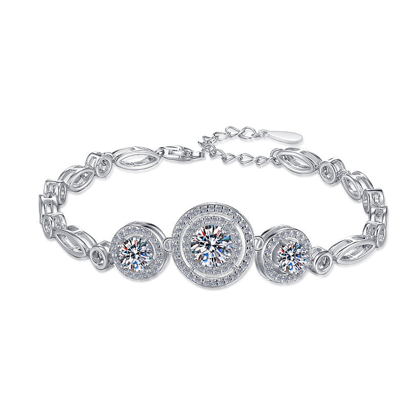Geometric Circle Moissanite Sterling Jewelry Set