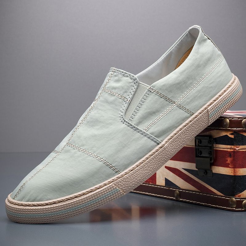 Mens Breathable Canvas Slip-on Loafers