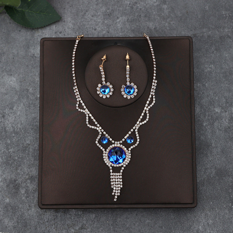 Korean Bride Necklace Earrings Two-piece