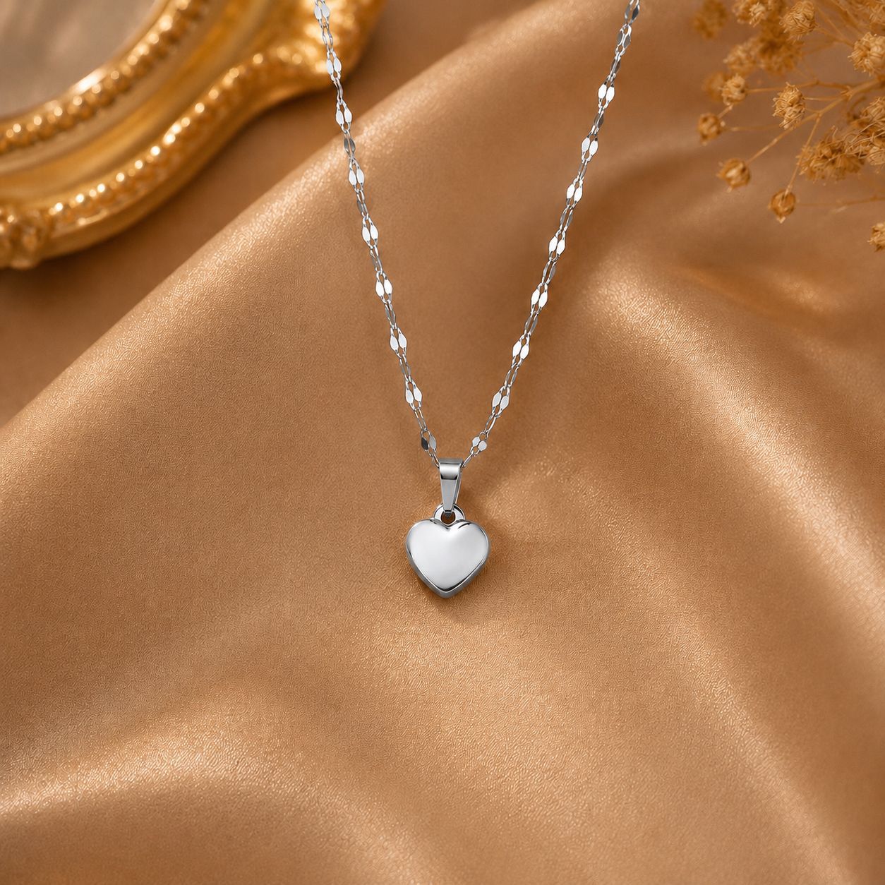 Peach shaped jewelry heart necklace