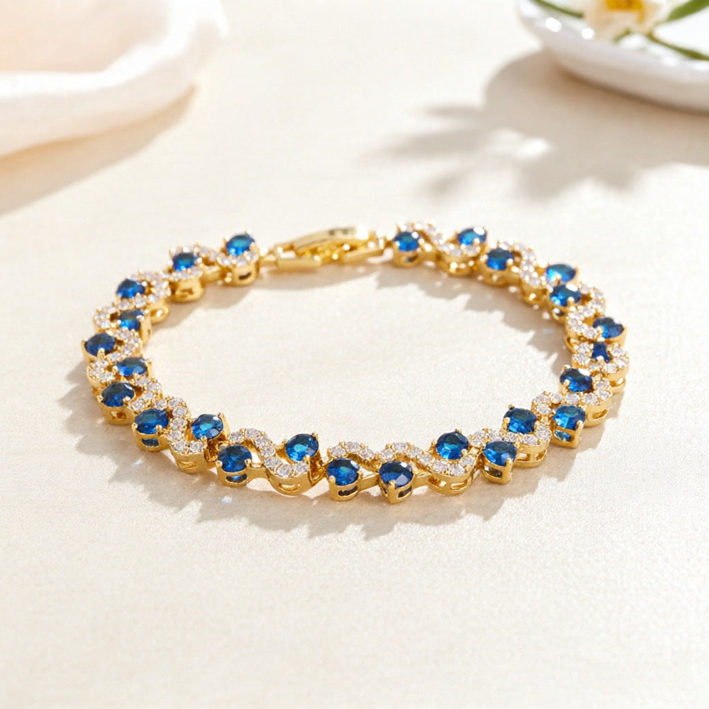 Geometric Gemstone Crystal Bracelet Women's