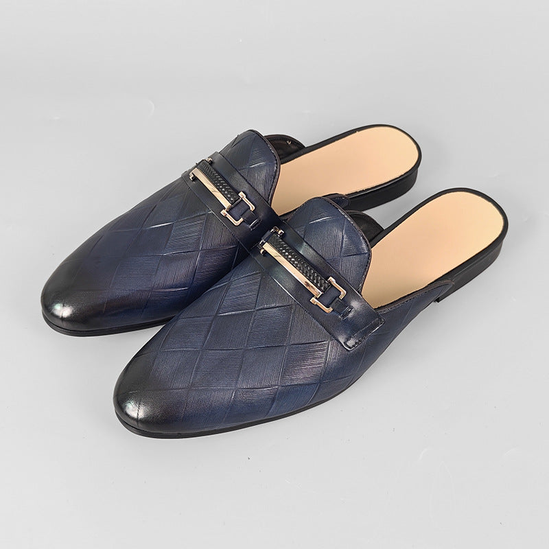 Mens Genuine Leather Slip On Slippers
