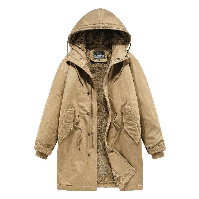 Mens Retro Hooded Cotton Winter Coat