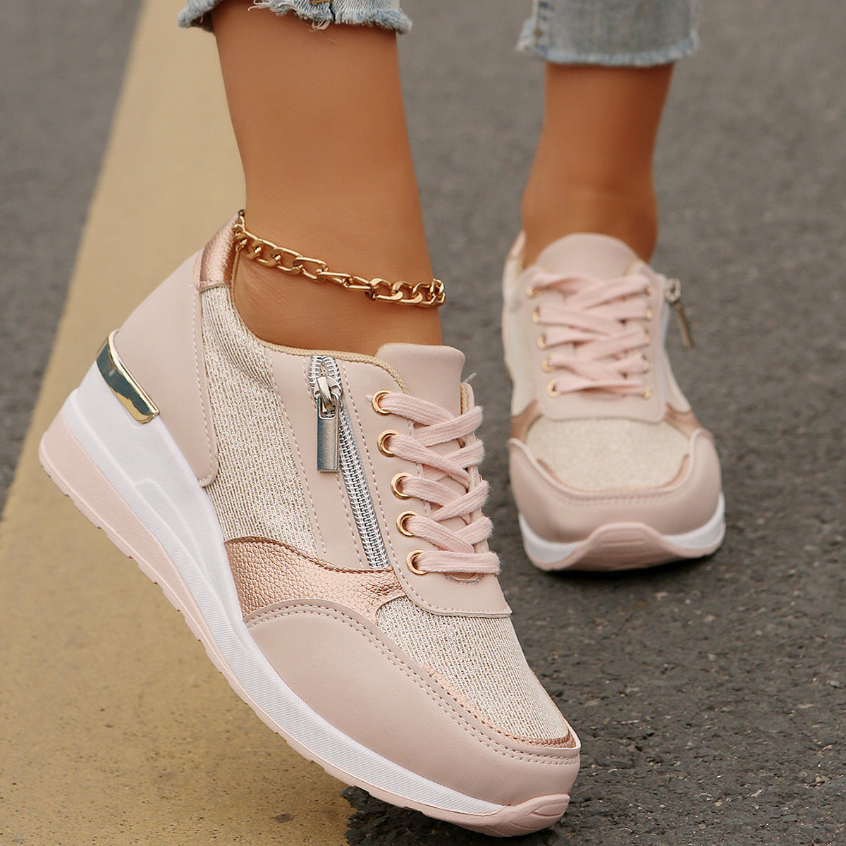 Ladies Slope Heel Shoes