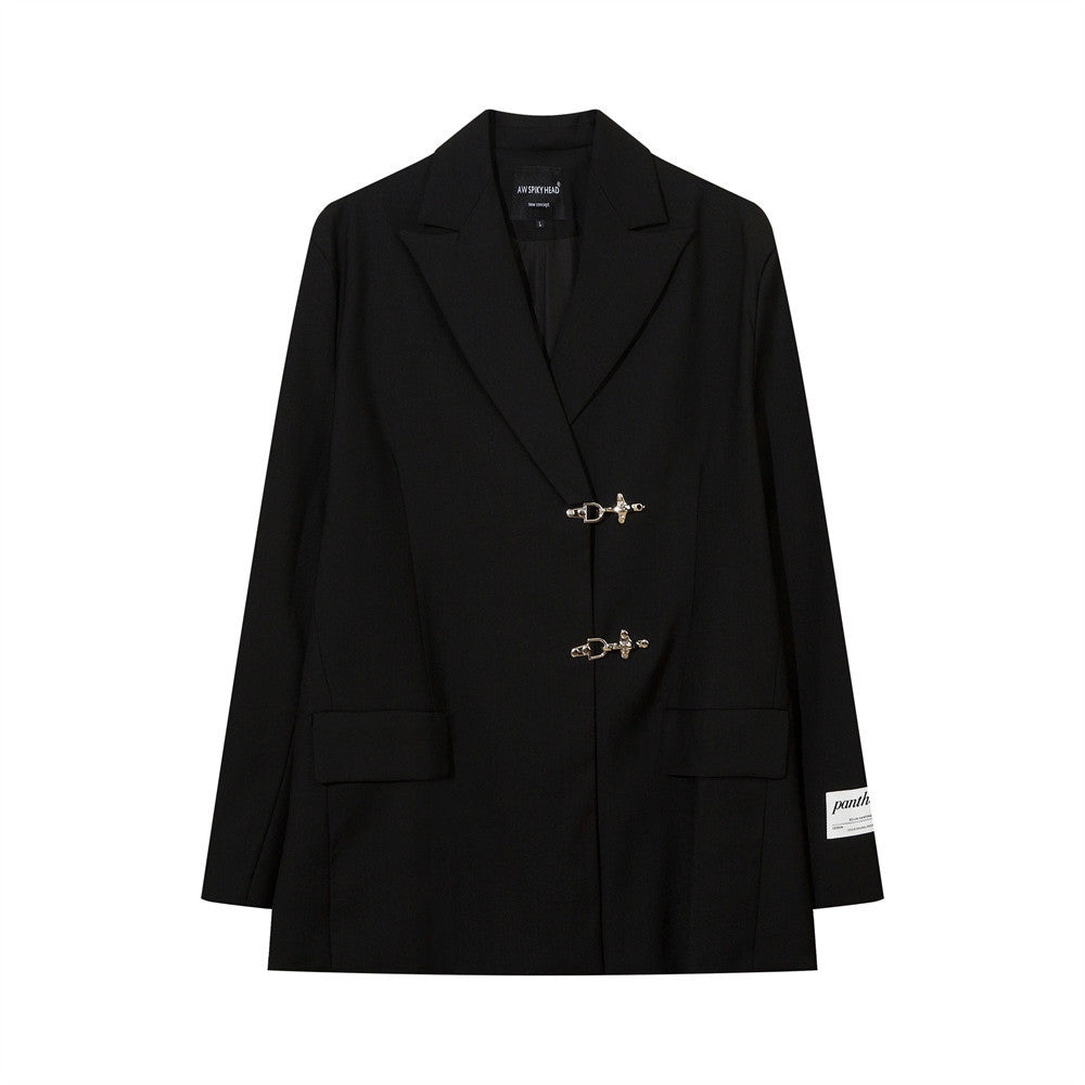 Imported Metal airplane shaped buttoned dress coat