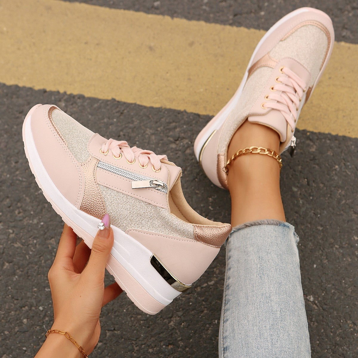 Ladies Slope Heel Shoes