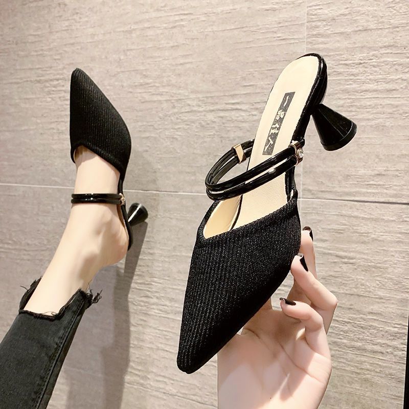 Heightening One Line Toe Half Sandals