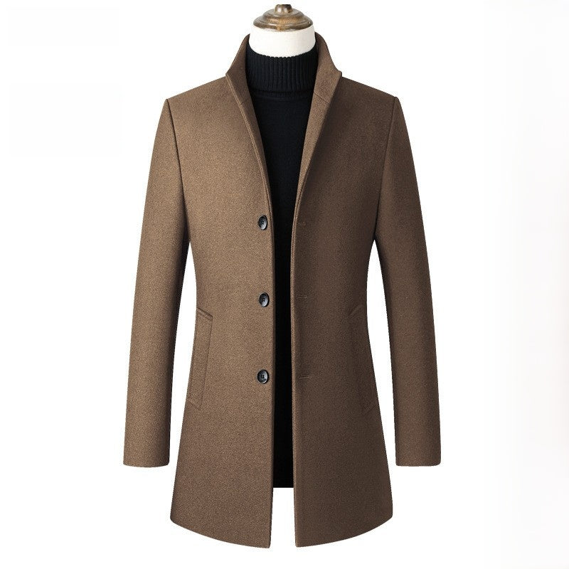 Mens Mid Length Wool Blend Coat