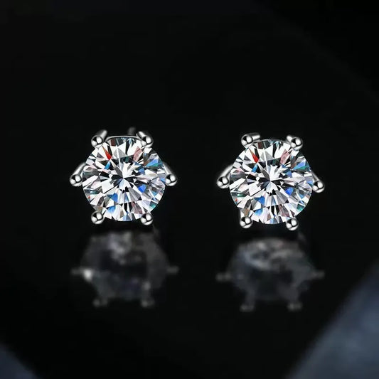 Classic Six Claw Zircon Earrings