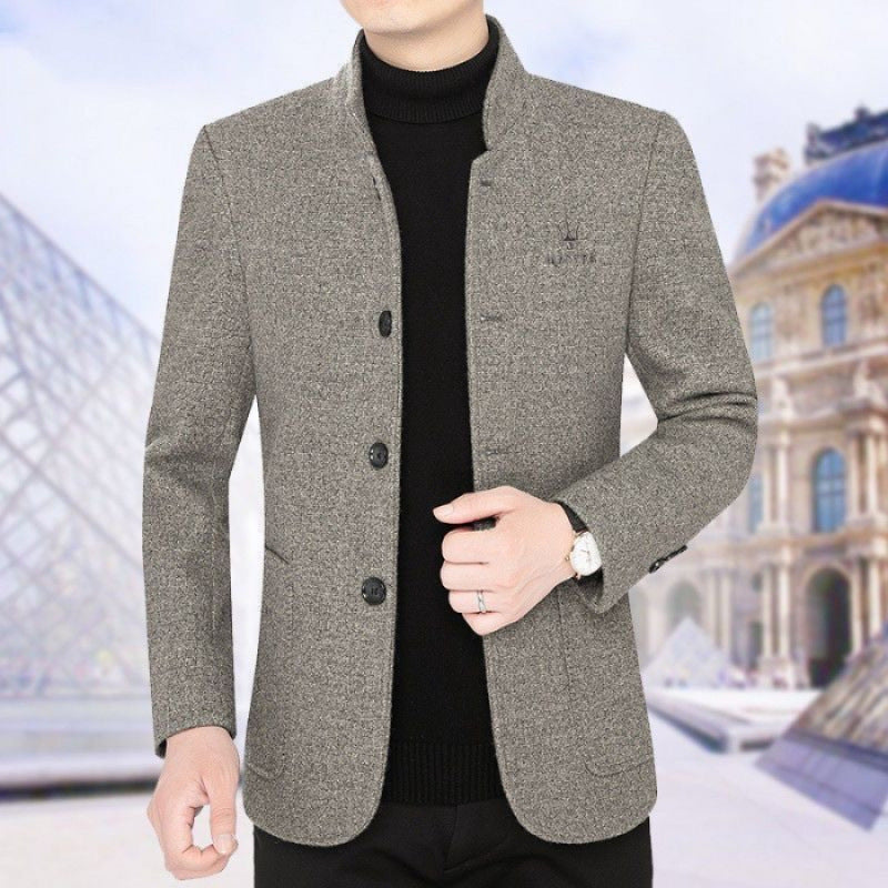 Mens Fleece Lined Wool Blend Coat