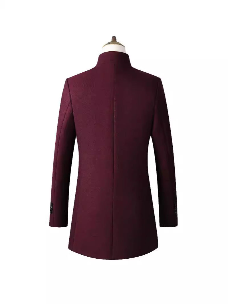 Mens Mid Length Wool Blend Coat