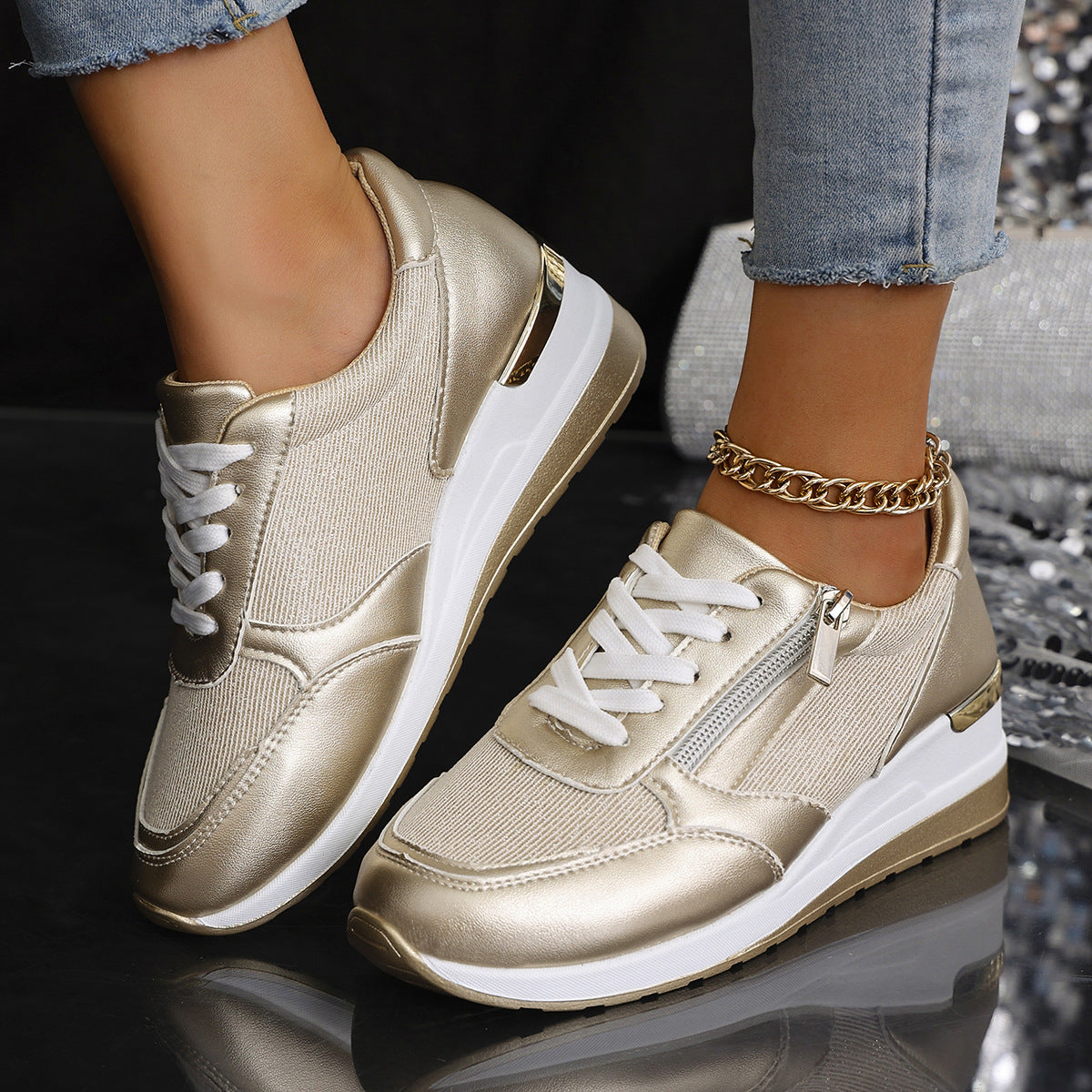 Ladies Slope Heel Shoes