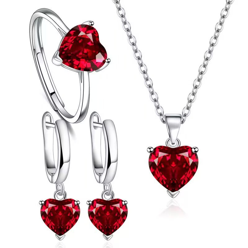 Heart Shaped Zircon Jewelry Set