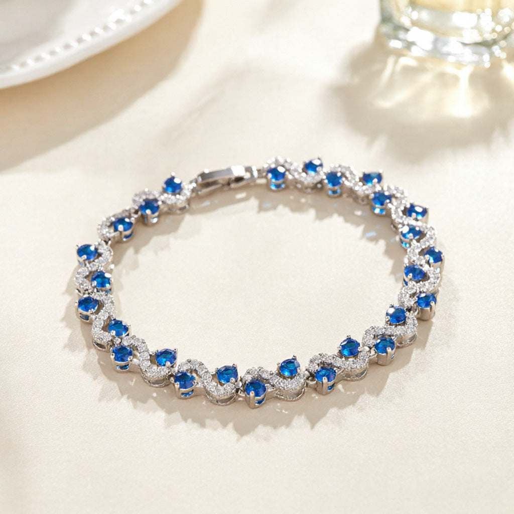 Geometric Gemstone Crystal Bracelet Women's