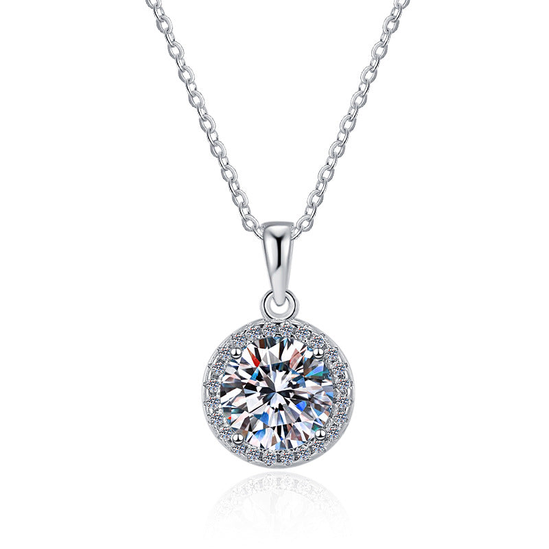 Geometric Circle Moissanite Sterling Jewelry Set