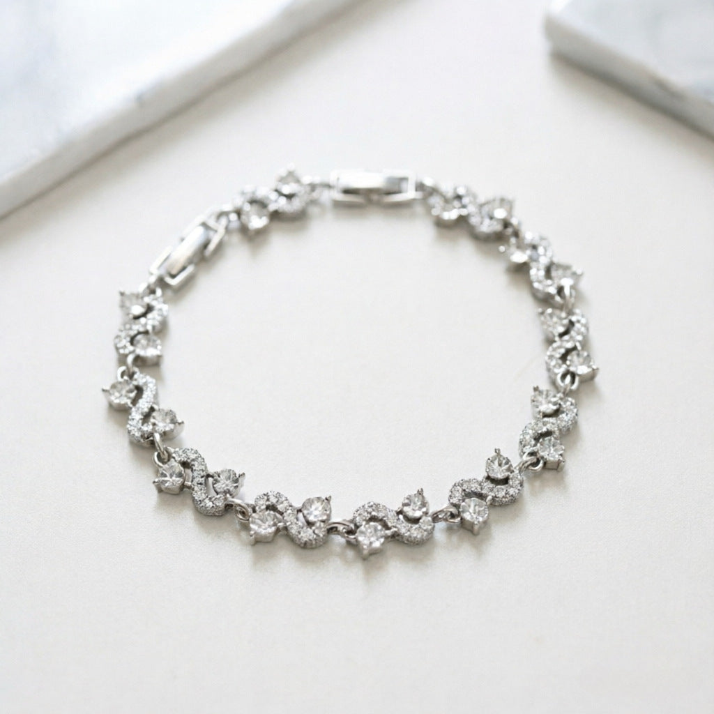 Geometric Gemstone Crystal Bracelet Women's