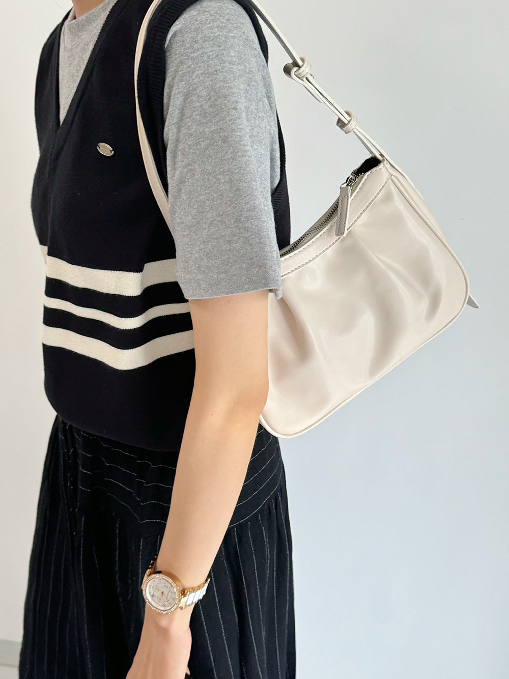 Vintage Pleated Crossbody Bag