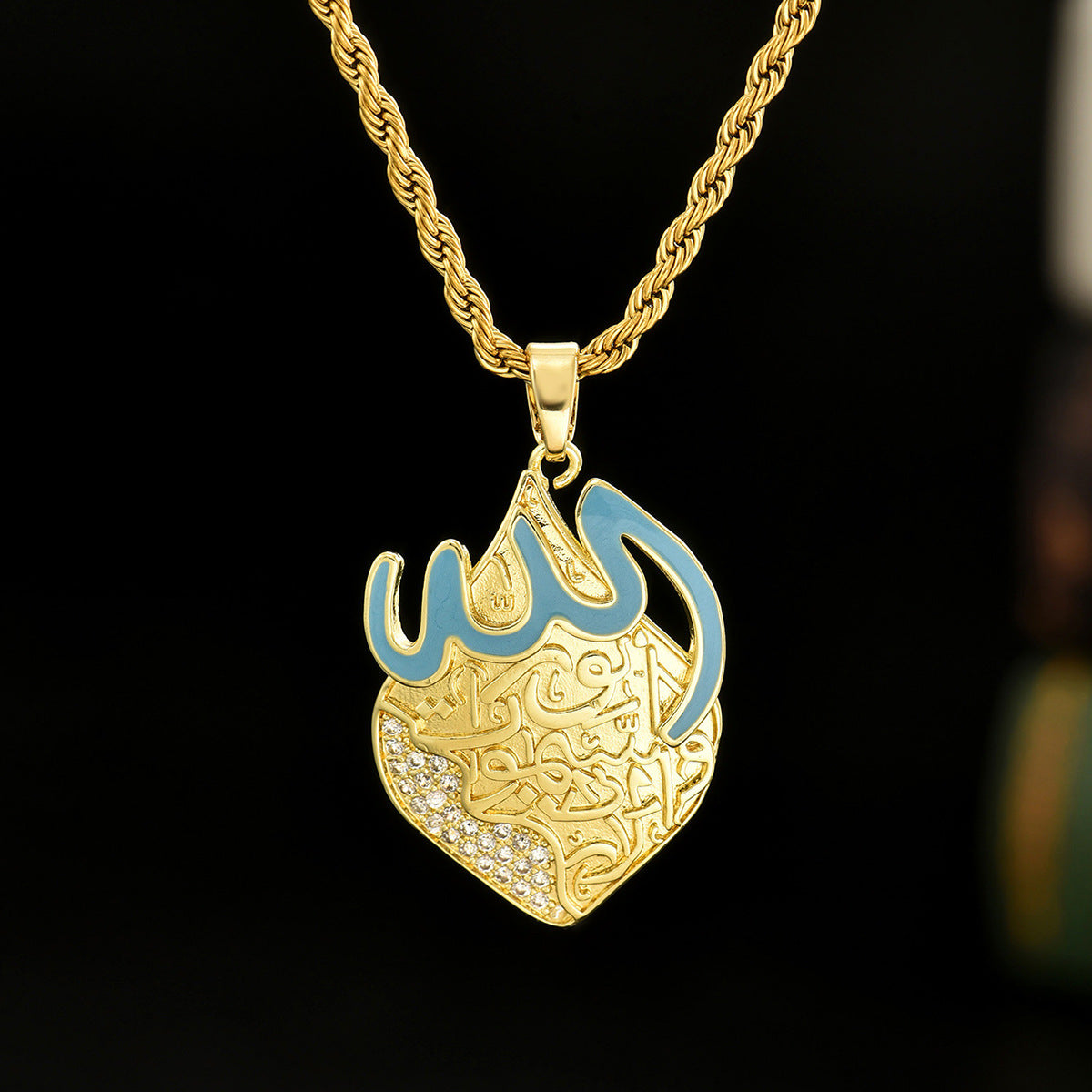 Twist Chain Necklace Copper Inlaid Zircon Pendant Jewelry