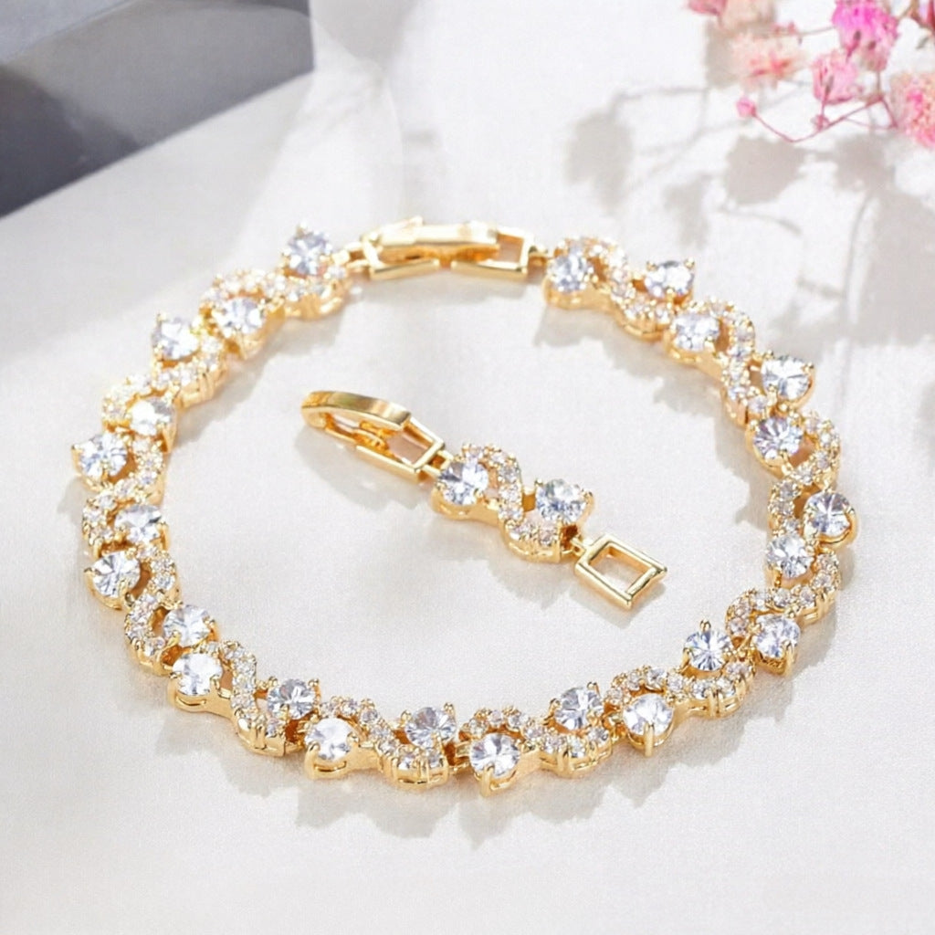 Geometric Gemstone Crystal Bracelet Women's