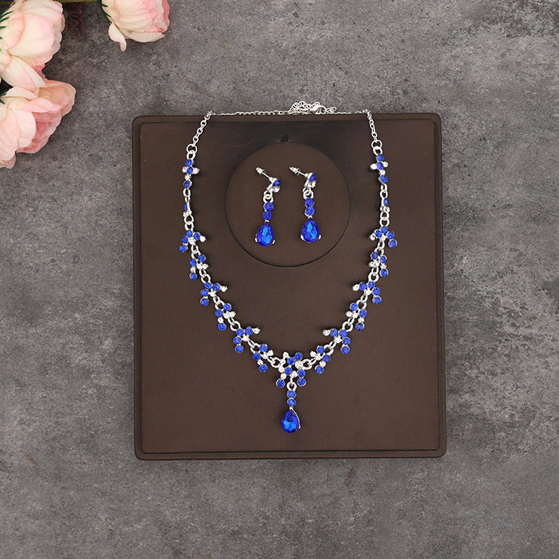 Korean Bride Necklace Earrings Two-piece