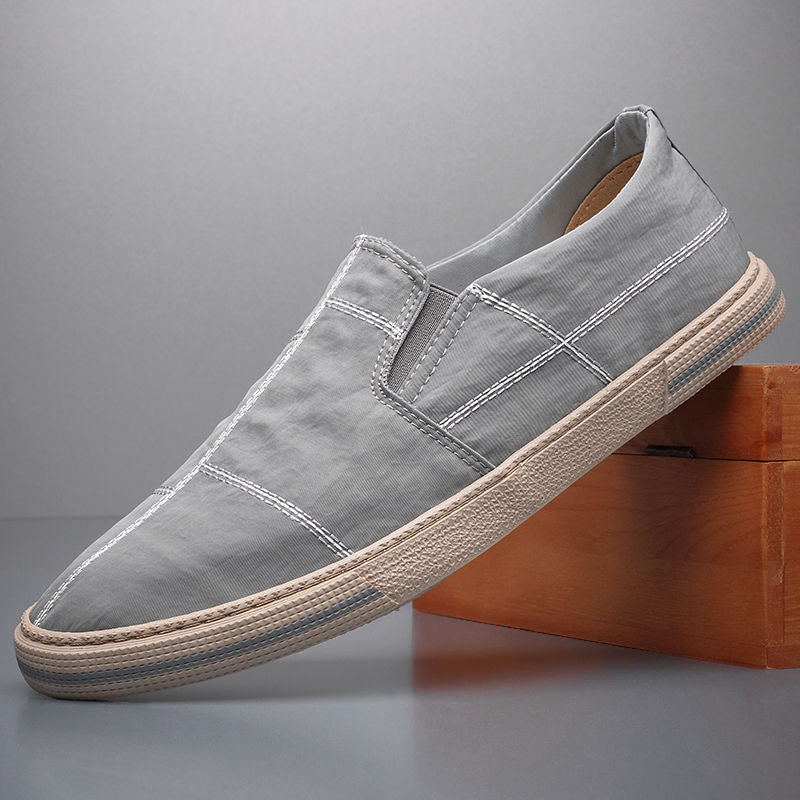 Mens Breathable Canvas Slip-on Loafers