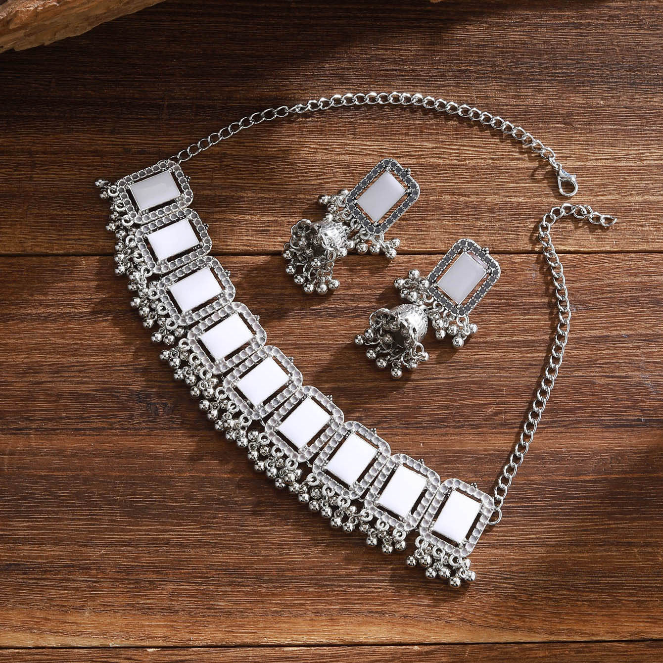 Vintage Ethnic Diamond Bell Tassel Jewelry Set