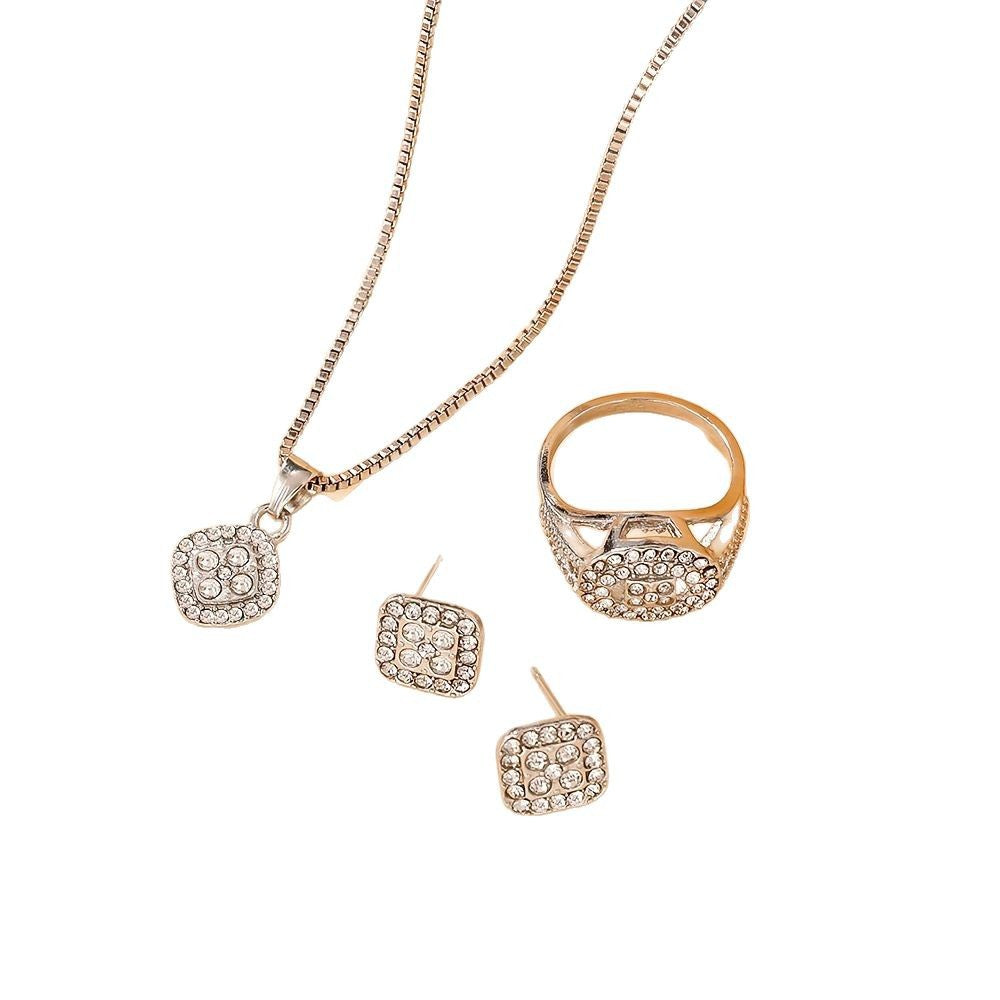 Geometric Diamond accented Jewelry Set