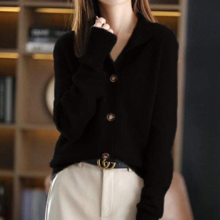 Vintage-Style Cardigan Women's Knit Sweater