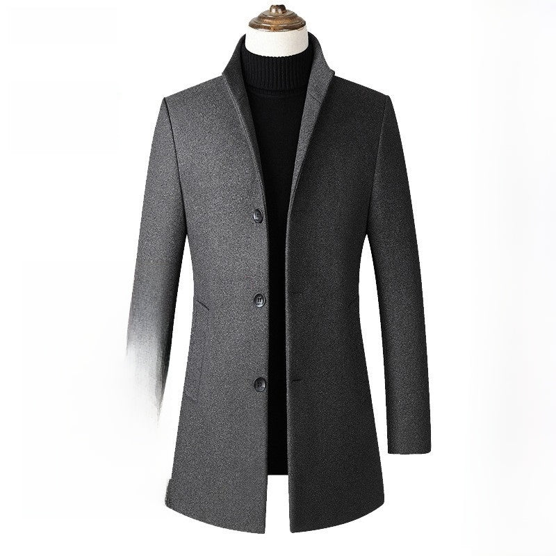 Mens Mid Length Wool Blend Coat