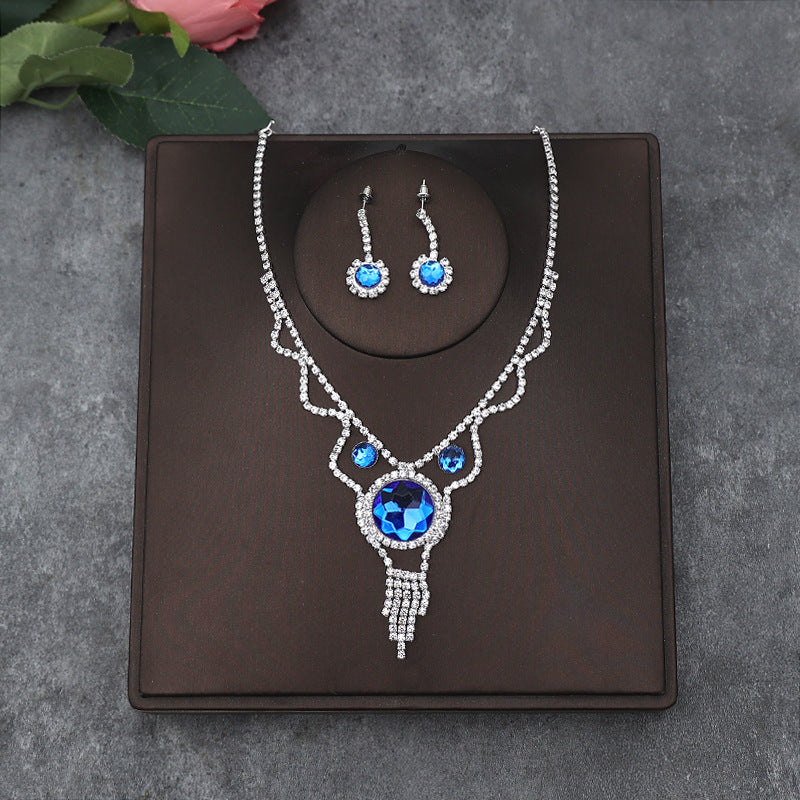 Korean Bride Necklace Earrings Two-piece