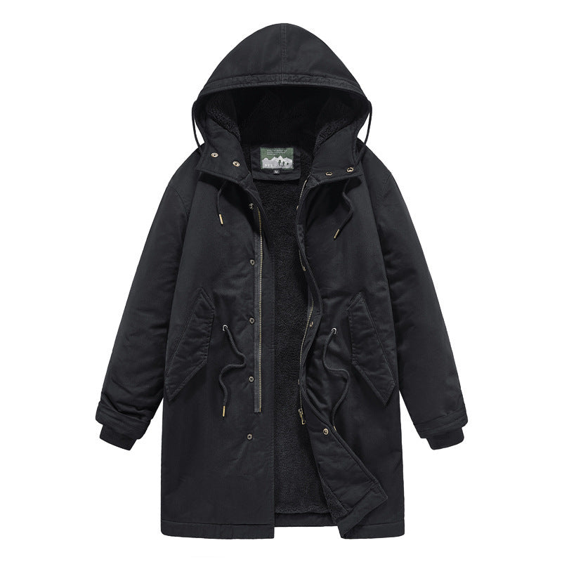 Mens Retro Hooded Cotton Winter Coat