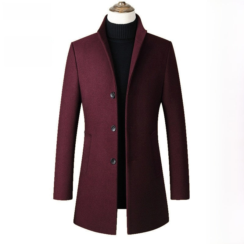 Mens Mid Length Wool Blend Coat