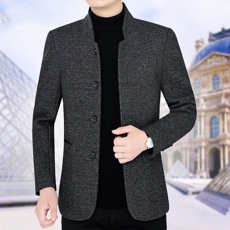 Mens Fleece Lined Wool Blend Coat