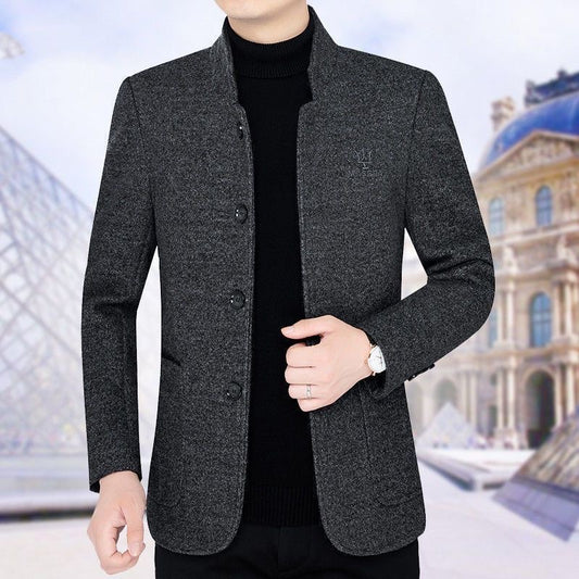 Mens Fleece Lined Wool Blend Coat