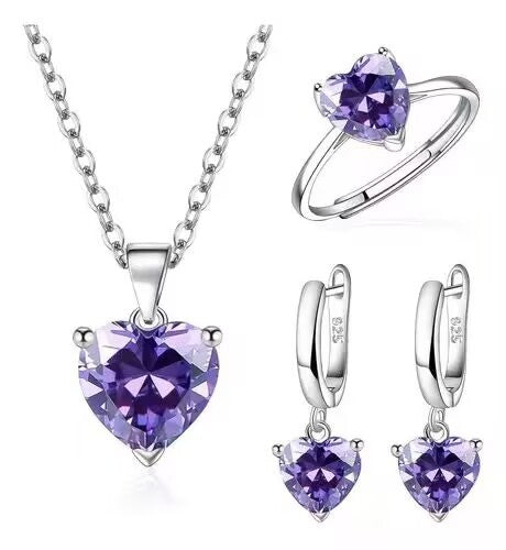 Heart Shaped Zircon Jewelry Set