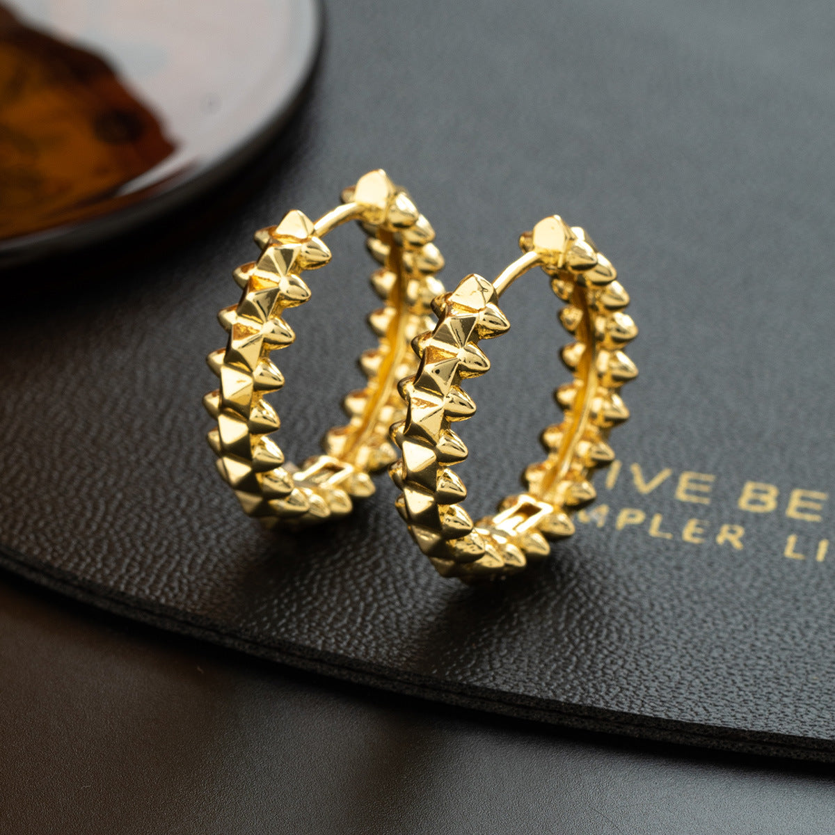 Geometric Gold Plated Brass Jewelry Set