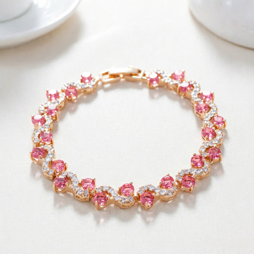 Geometric Gemstone Crystal Bracelet Women's