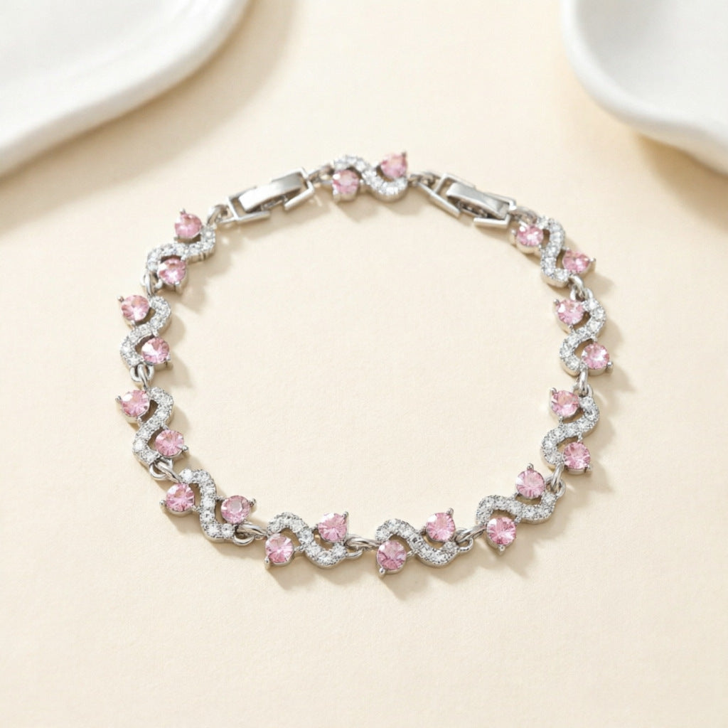 Geometric Gemstone Crystal Bracelet Women's