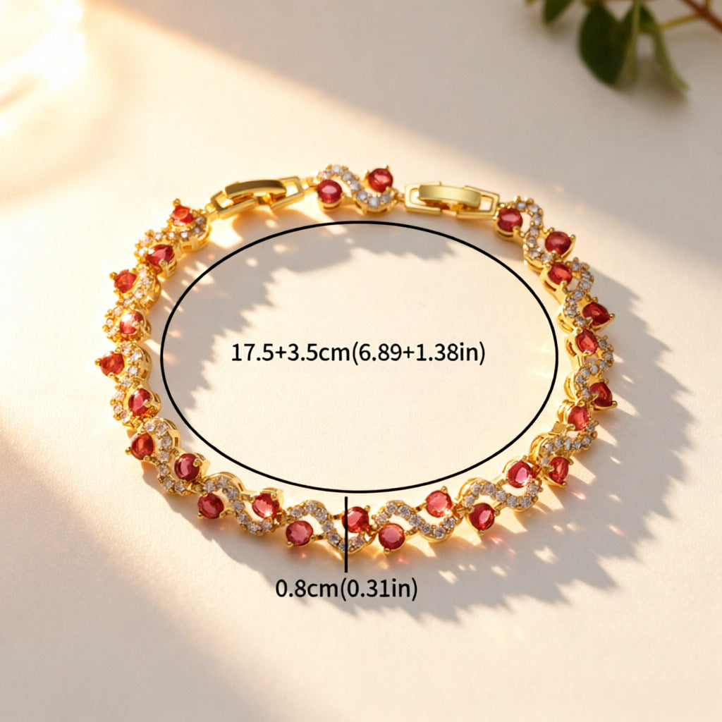 Geometric Gemstone Crystal Bracelet Women's
