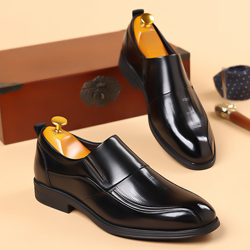 Mens Leather Slip On Business Shoes