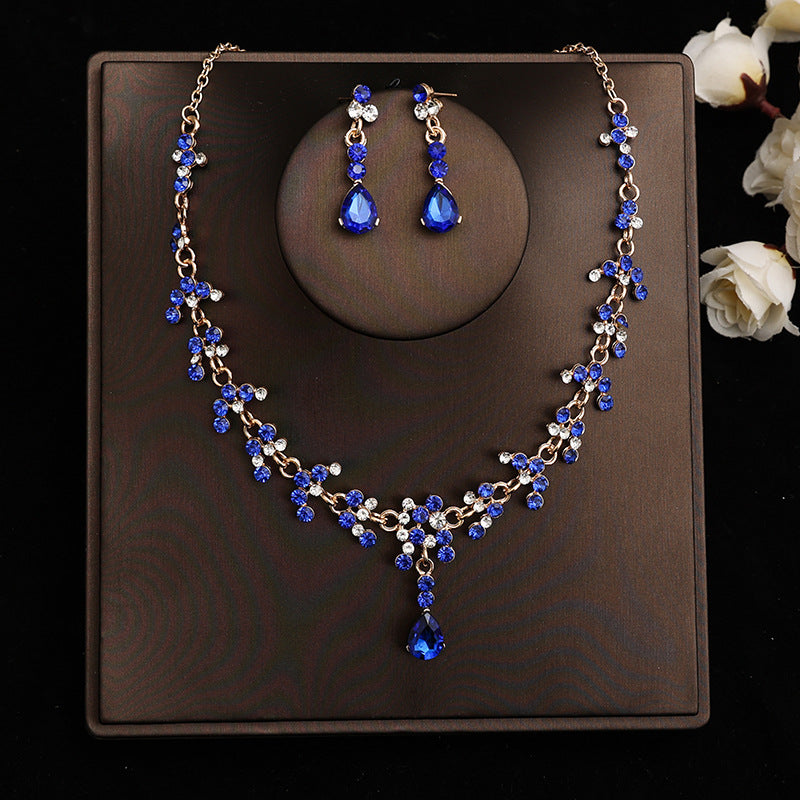 Korean Bride Necklace Earrings Two-piece