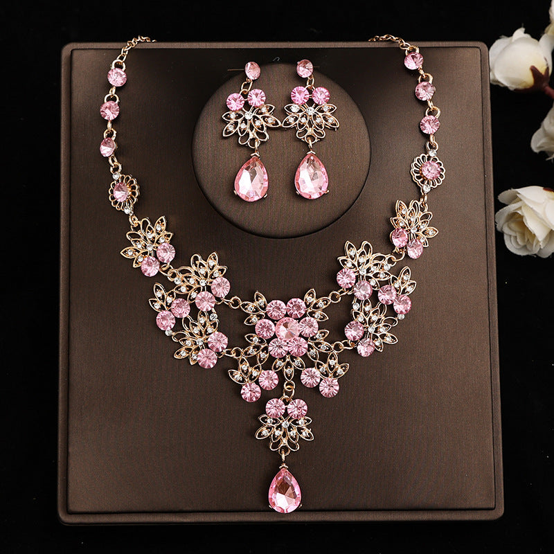 Korean Bride Necklace Earrings Two-piece