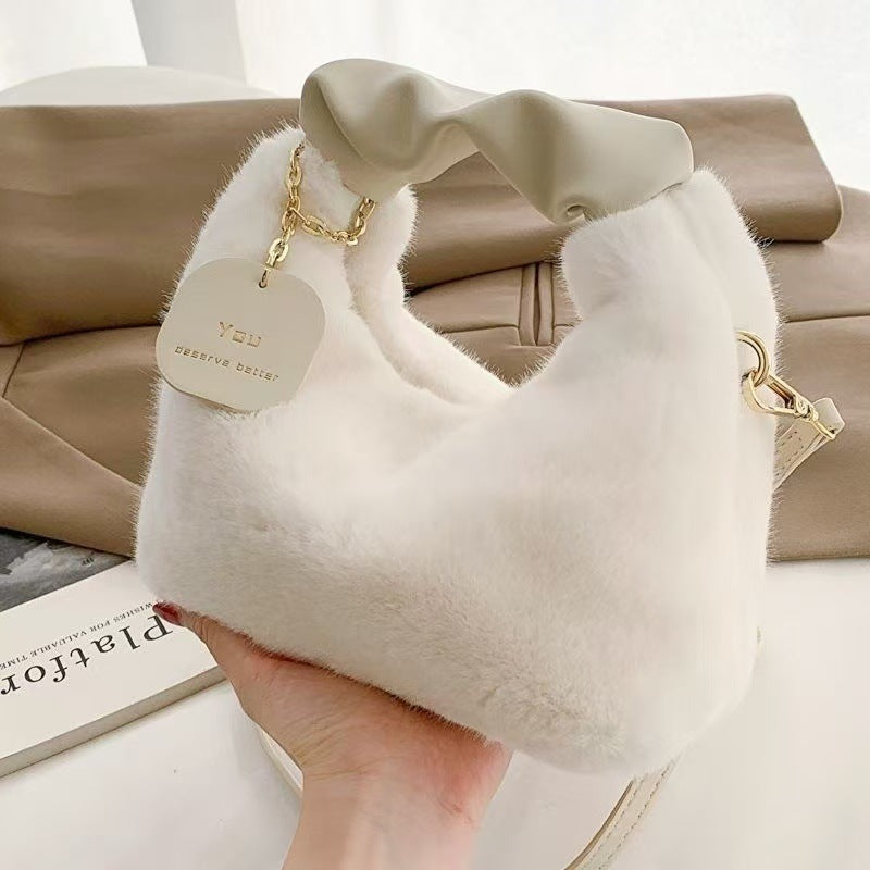 Plush Shoulder Crossbody Bag