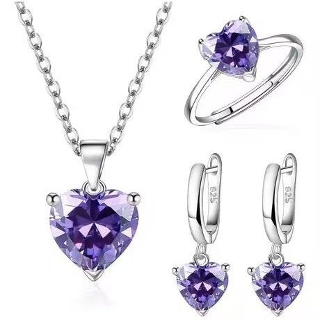 Heart Shaped Zircon Jewelry Set