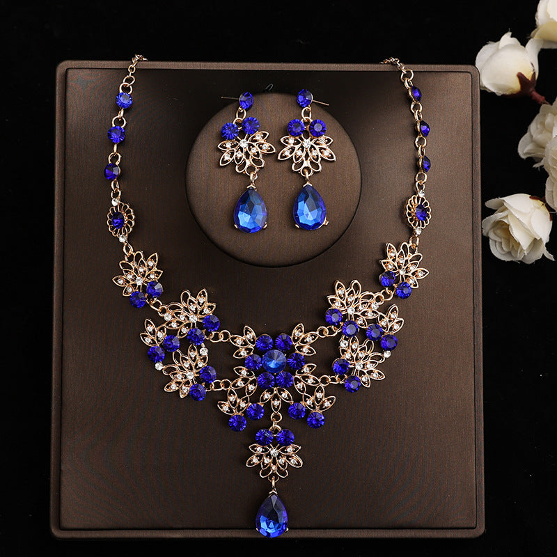 Korean Bride Necklace Earrings Two-piece