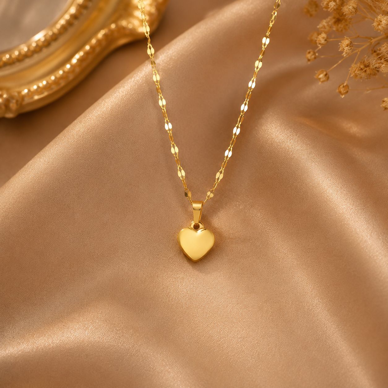 Peach shaped jewelry heart necklace